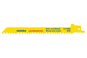 5 пилок для сабельных пил, «heavy wood + metal», 150 x 1,25 мм, Metabo, 631985000