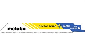 2 пилки для сабельных пил, «flexible wood + metal», 150 x 0,9 мм, Metabo, 631094000