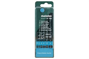 Набор сверл по металлу HSS-R, 6 предм., Metabo, 627160000