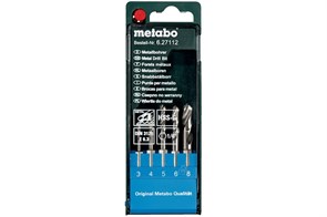 Набор сверл по металлу HSS-G, 5 предм., Е 6,3, Metabo, 627112000
