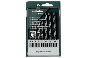 Кассета со сверлами по камню, 8 предм., Metabo, 627193000