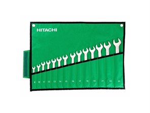 HITACHI HTC-774019, набор раздвоенных кольцевых гаечных ключей 12 предметов