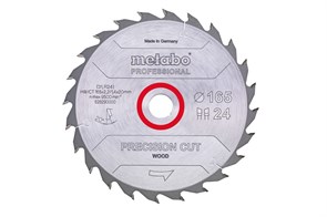 Пильное полотно «precision cut wood — professional», 165x20 Z24 WZ 20°, Metabo, 628290000