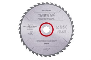 Пильное полотно «precision cut wood — professional», 254x30, Z40 WZ 20°, Metabo, 628059000