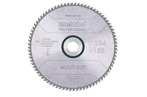 Пильное полотно «multi cut — professional», 254x30, Z80 FZ/TZ, 5°, Metabo, 628093000