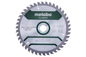 Пильное полотно «multi cut — classic», 160x20 Z42 FZ/TZ 5°, Metabo, 628277000