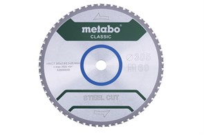 Пильное полотно «steel cut — classic», 305x25,4 Z60 FZFA/FZFA 4°, Metabo, 628668000