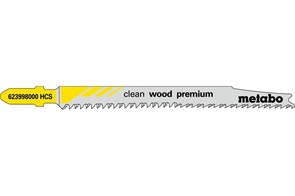5 лобзиковых пилок, серия «clean wood premium», 93/ 2,2 мм, Metabo, 623998000