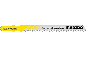 5 лобзиковых пилок, серия «fast wood premium», 74/ 4,0 мм, Metabo, 623976000