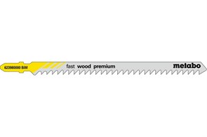 5 лобзиковых пилок, серия «fast wood premium», 126/ 4,0 мм, Metabo, 623980000