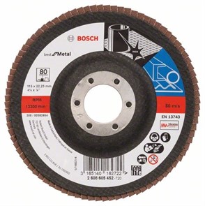 BOSCH ЛЕПЕСТКОВЫЙ ШЛИФКРУГ X571 Best for Metal 115 мм K120 прям., 2608607325