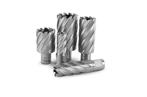 HSS корончатое сверло по металлу "MESSER"  30L x 12D