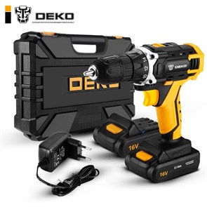 Аккумуляторная дрель 16В + набор 63 инструментов Deko DKCD16FU-Li 1.5Ahx2