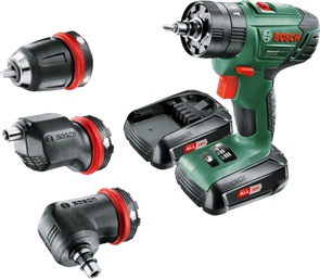 BOSCH AdvancedImpact18 SET, аккумуляторная ударная дрель-шуруповерт (с угловой и эксцентриковой насадкой) 0.603.9B5.103