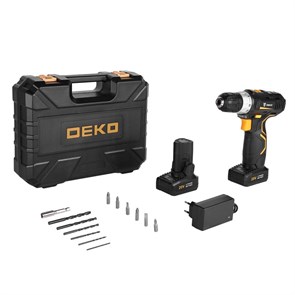 Аккумуляторная дрель-шуруповерт DEKO GCD20DU3 SET 4 в кейсе + оснастка 13 шт
