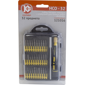 {{photo.Alt || photo.Description || 'Набор насадок сменных с отверткой для точных работ Калибр НСО-32'}}