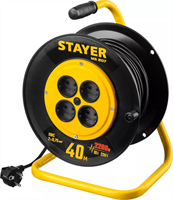 STAYER 40 м, 1300Вт, ПВС 2x0, удлинитель на катушке MS 207 55073-40 - фото 100048