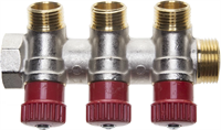 GENERAL FITTINGS вход 3/4" - 3 выхода 1/2", коллектор для горячей воды 51046-3/4-1/2-HT3 - фото 100493