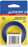 STAYER 15 мм, 10 м, цвет синий, изолента ПВХ не поддерживает горение 12292-B-15-10 - фото 101926