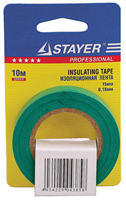 STAYER 15 мм, 10 м, цвет зеленый, изолента ПВХ на карточке 12292-G-15-10 - фото 107995