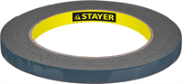 STAYER 19 мм х 5 м, черная, на вспененной основе, двусторонняя клейкая лента (скотч) 12233-09-05 - фото 109067