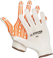 STAYER L-XL, TRACK, 10 класс, х/б, перчатки с увеличенной площадью ПВХ-гель покрытия "протектор" 11401-XL - фото 109862