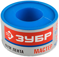 ЗУБР толщина 0,1 мм, плотность 0,40 г/см3, ширина 25 мм, фум лента 12373-25-040 - фото 110266