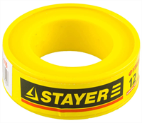 STAYER толщина 0,075 мм, плотность 0,16 г/см3, ширина 12 мм, фум лента 12360-12-016 - фото 110513