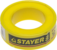 STAYER толщина 0,075 мм, плотность 0,25 г/см3, ширина 12 мм, фум лента 12360-12-025 - фото 110560