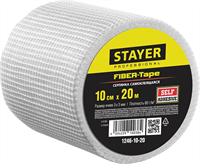 STAYER 10 см х 20 м, 3х3 мм, cетка самоклеящаяся стеклотканевая FIBER-Tape 1246-10-20 - фото 111871