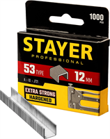 STAYER скобы тип 53 (A / 10 / JT21), 12  мм, 1000 шт., закаленные, особотвердые, скобы для степлера тонкие 3159-12_z02 - фото 117308