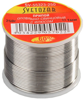 СВЕТОЗАР 250 г, 60% Sn / 40% Pb, оловянно-свинцовый припой SV-55323-250 - фото 118576