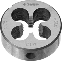 ЗУБР М12 x 1.75 мм, Р6М5, круглая машинно-ручная, плашка 4-28023-12-1.75_z01 Профессионал - фото 118756