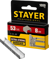 STAYER скобы тип 53 (A / 10 / JT21), 8 мм, 1000 шт., закаленные, особотвердые, скобы для степлера тонкие 3159-08_z02 - фото 119348