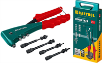 KRAFTOOL резьбовые заклепки М3-М6, вытяжные 2.4-4.8 мм из алюминия, стали, нерж. стали, заклепочник 31180 - фото 119799