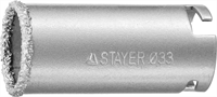 STAYER d 33 мм, L - 55 мм, карбид-вольфрамовая крошка, кольцевая коронка 33345-33 - фото 122588