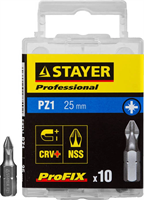 STAYER PZ1, 25 мм, 10 шт., биты ProFix Pozidriv 26221-1-25-10_z01 - фото 123838