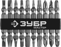 ЗУБР двусторонние для шуруповерта в держателе, набор: биты длинные "МХ-10" 26089-H10 - фото 128526