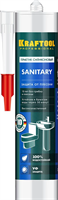 KRAFTOOL 300 мл, санитарный, белый, силиконовый герметик KRAFTSIL SX105 41255-0 - фото 130920
