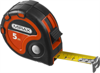 MIRAX 5 м х 25 мм, обрезиненный пластиковый корпус, рулетка 34013-05-25 - фото 135311