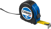 СИБИН 10 м х 25 мм, обрезиненный пластиковый корпус, рулетка 34019-10-25 - фото 136039