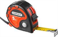 MIRAX 5 м х 19 мм, 3 стопора, двухкомпонентный пластиковый корпус, рулетка 34013-05-19 - фото 136216