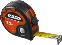 MIRAX 7,5 м х 25 мм, 3 стопора, двухкомпонентный пластиковый корпус, рулетка 34013-08-25 - фото 136417