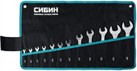 СИБИН 7 шт, 8 - 24 мм, набор ключей гаечных рожковых 27013-H12 - фото 137238
