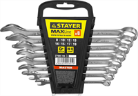 STAYER 8 шт, 8 - 19 мм, набор комбинированных гаечных ключей 27085-H8 - фото 139062