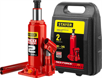 STAYER 2 т, 181-345 мм, домкрат бутылочный гидравлический в кейсе RED FORCE 43160-2-K_z01 - фото 139096