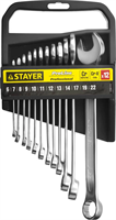 STAYER 12 шт, 6 - 22 мм, набор комбинированных гаечных ключей 27083-H12 - фото 139410