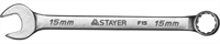 STAYER 15 мм, комбинированный гаечный ключ 27085-15 - фото 139431