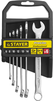 STAYER 6 шт, 6 - 14 мм, набор комбинированных гаечных ключей 27083-H6 - фото 139637