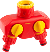 GRINDA 3/4" х 1", ударопрочная пластмасса, распределитель двухканальный 8-426312_z01 - фото 140495